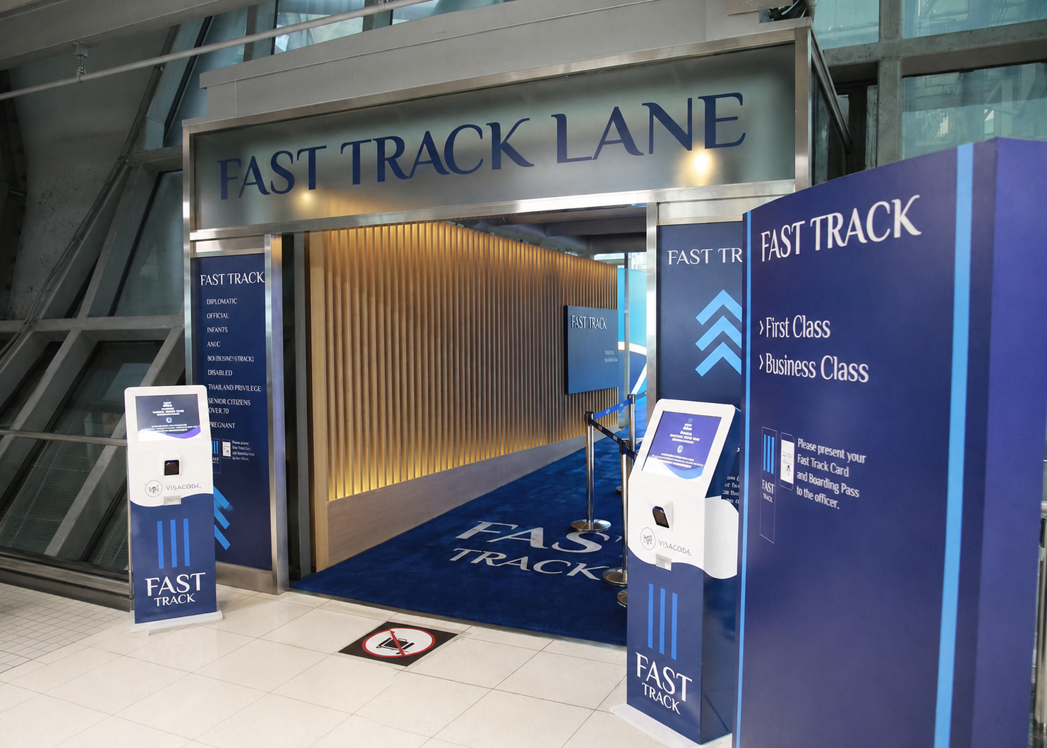 Fast Track Lane entrance at Bangkok Suvarnabhumi Airport