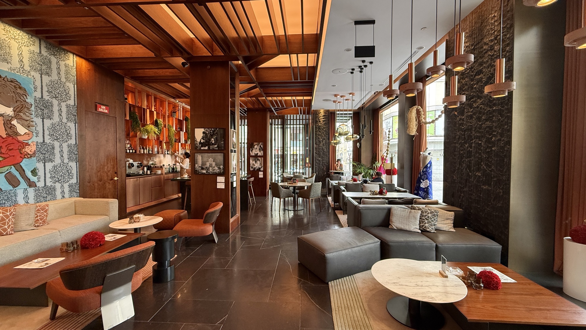 Lobby Bar lounge with banquettes and warm wood tones
