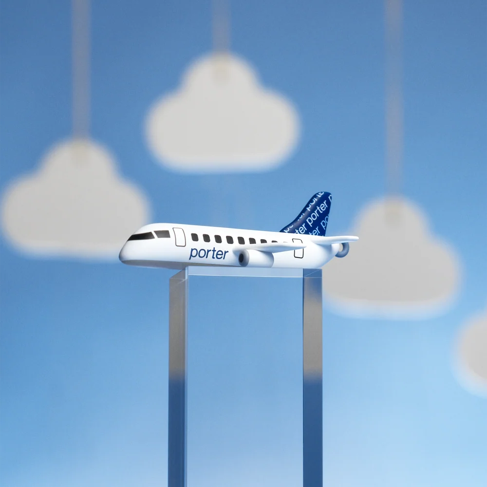 Embraer E195-E2 vinyl figure from the Porter Airlines Little Things blind box collection