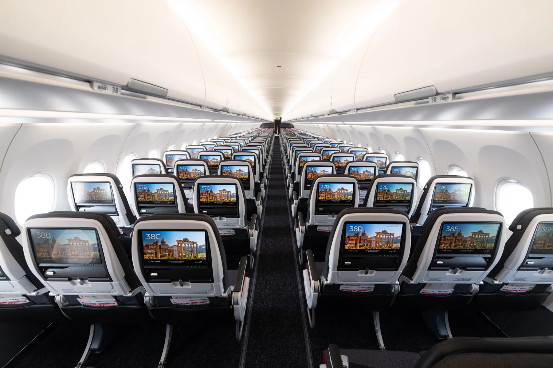 Air Canada Economy cabin on the Airbus A321XLR
