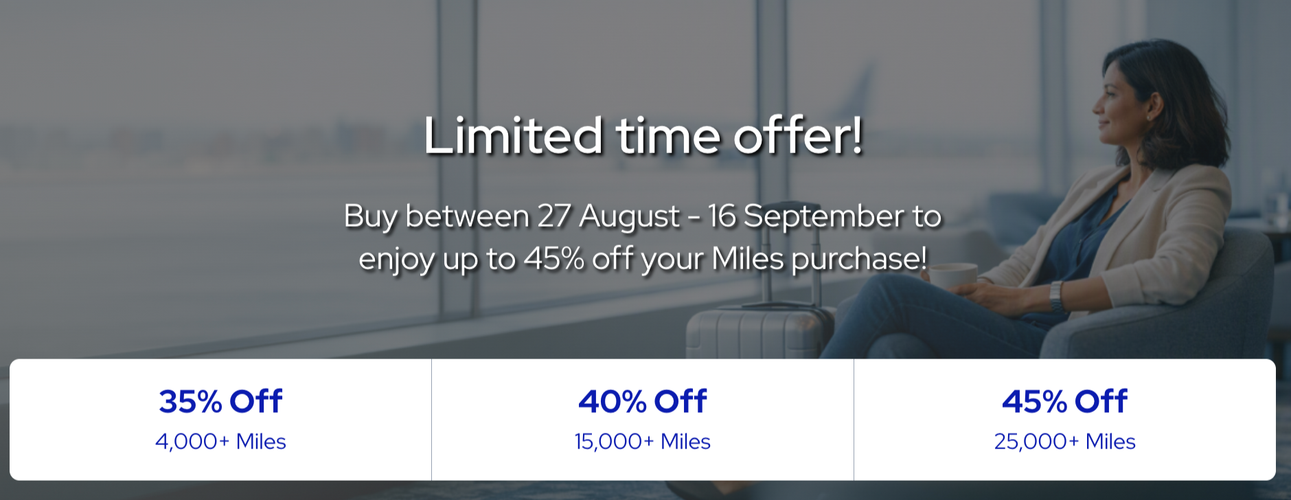 Air France KLM Flying Blue Buy my Miles offer with up to 45% off, valid August 27 to September 16, 2026