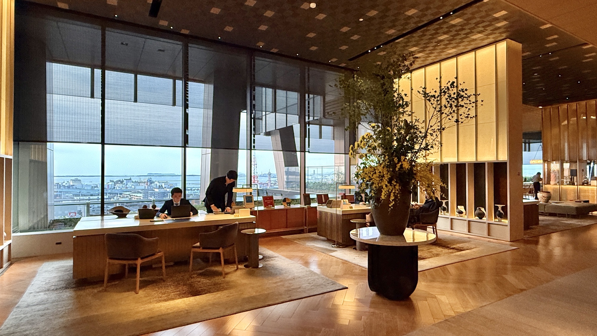 Check-in area on the 18th floor lobby
