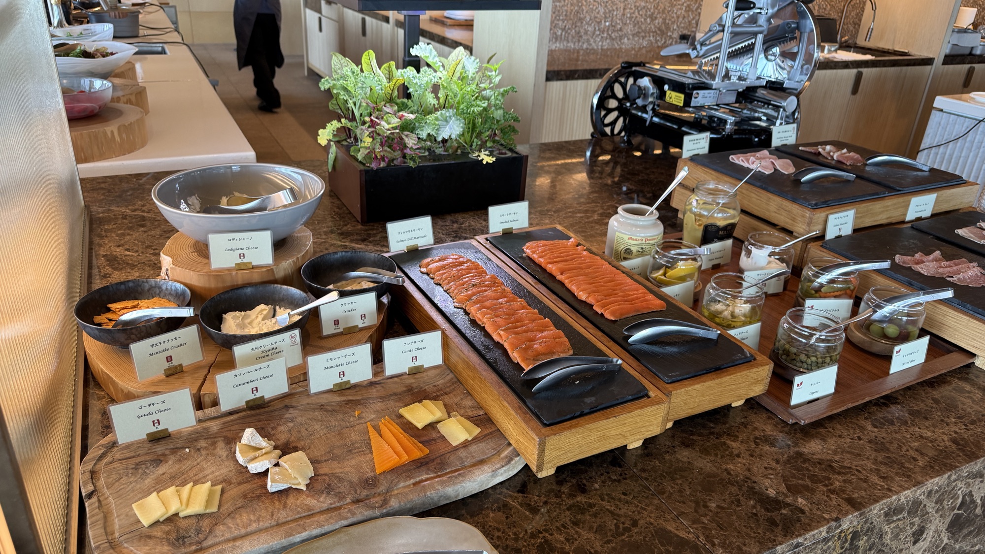 Charcuterie, smoked salmon and cheese station