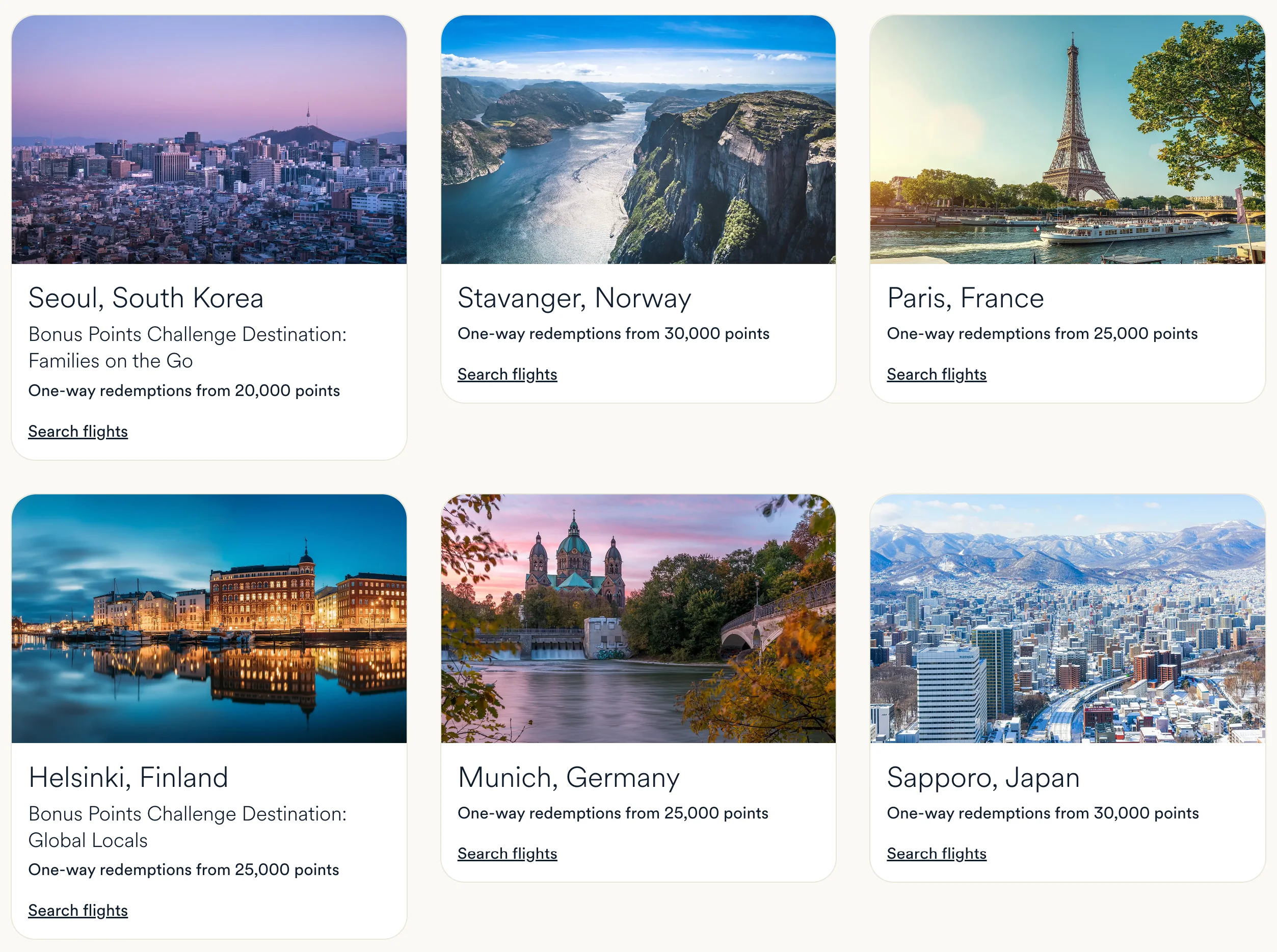 Atmos Rewards Global Getaways promotion page for October 2026