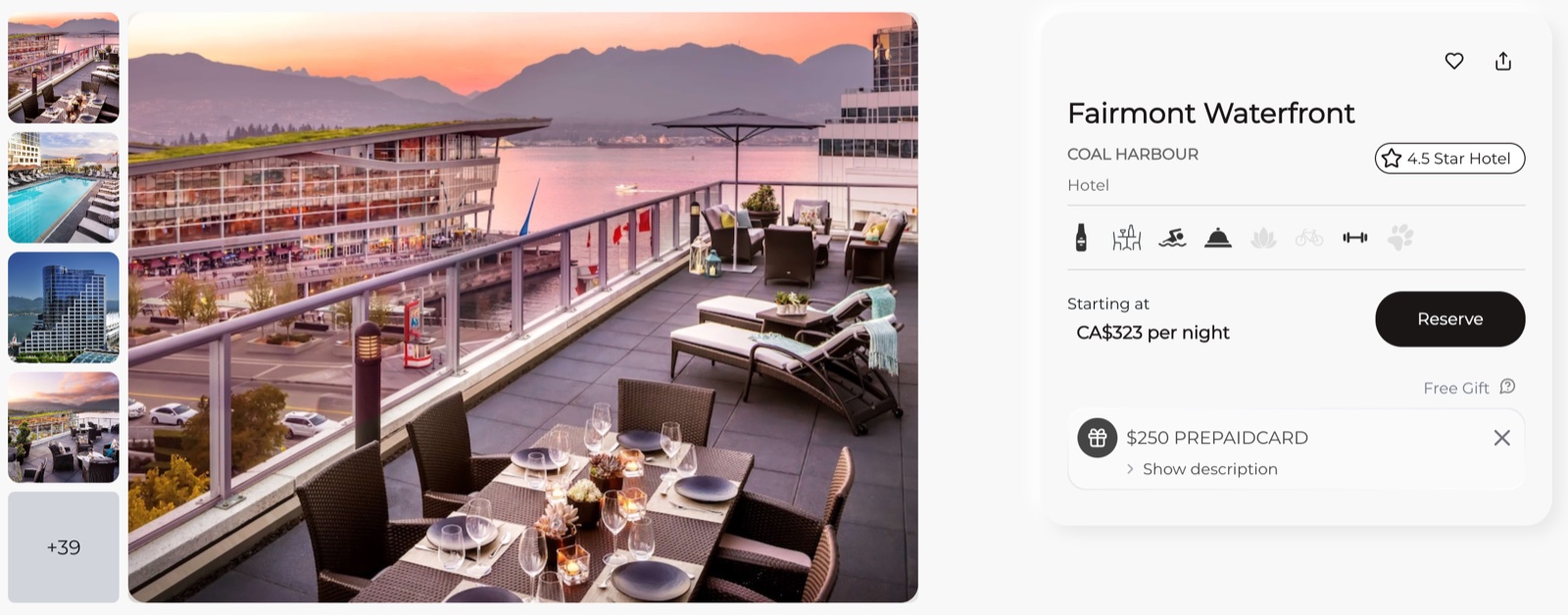 stay vancouver fairmont waterfront rate november 2026