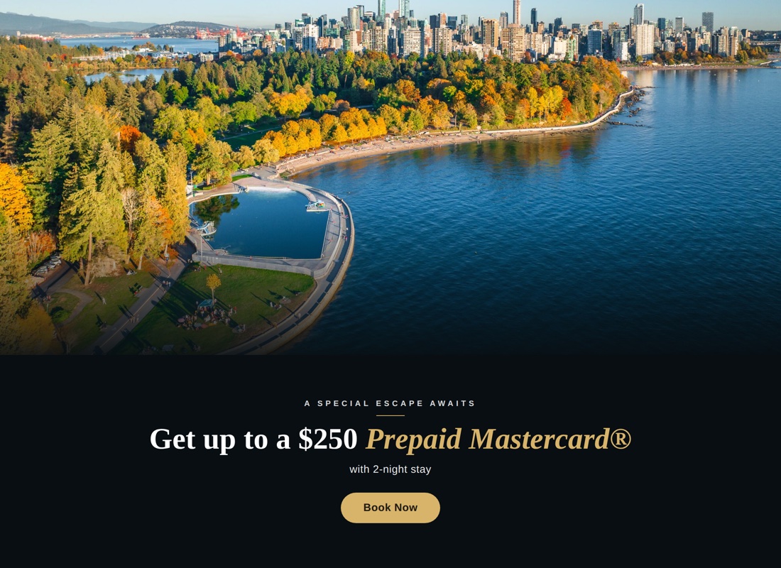 stay vancouver hotels fall 2026 prepaid mastercard banner