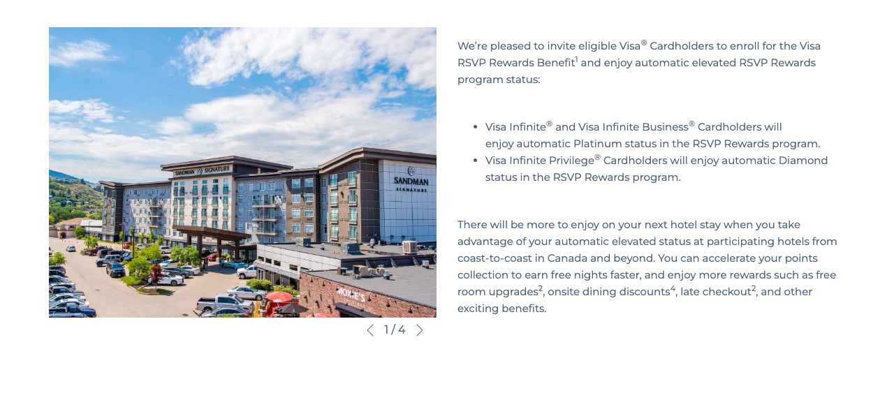 Visa RSVP Rewards Benefit page showing Platinum status for Visa Infinite and Diamond status for Visa Infinite Privilege cardholders