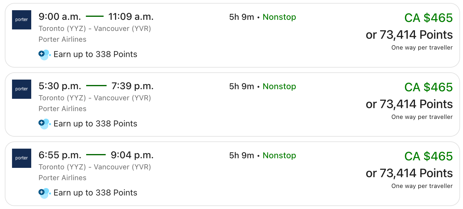 Redeeming Blue Rewards for travel