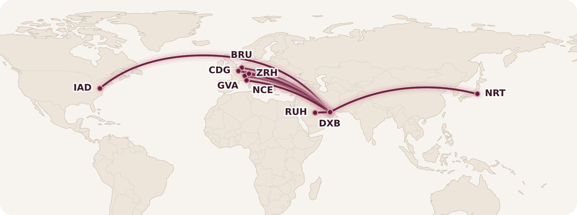 Map for The Complete Guide to Emirates First Class