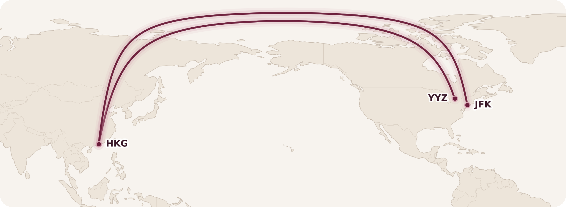 Map for Cathay Pacific Asia Miles Cuts Stopovers on One-Way Awards