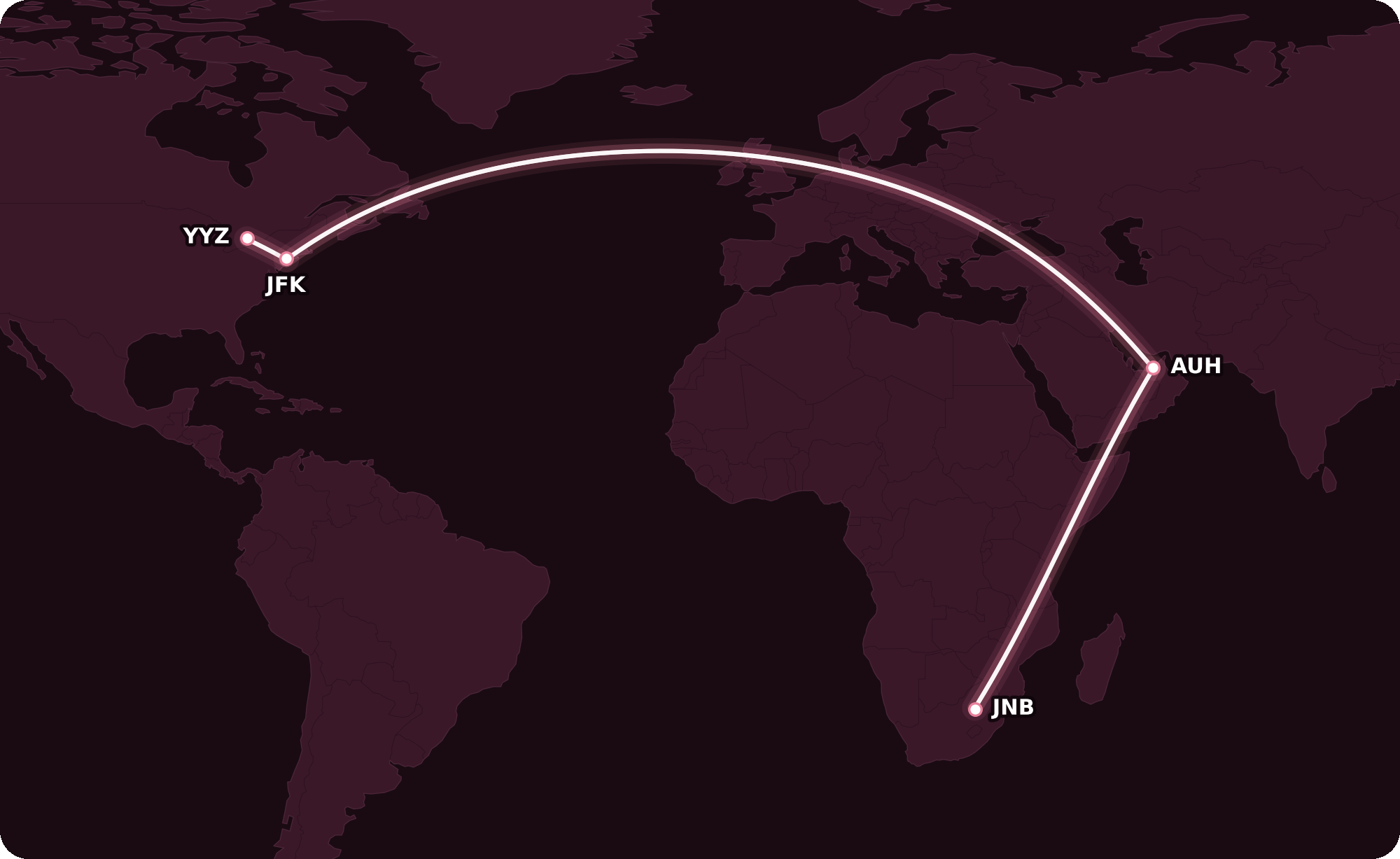 Map for 5 Cool Redemptions with American AAdvantage