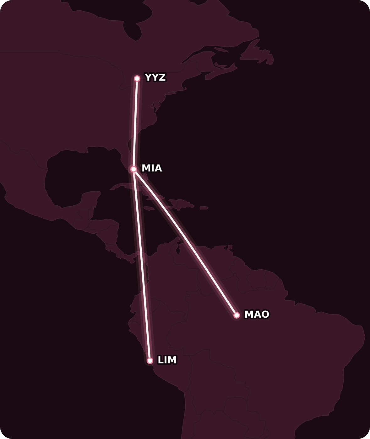 Map for 9 Sweet Redemptions with Alaska Mileage Plan