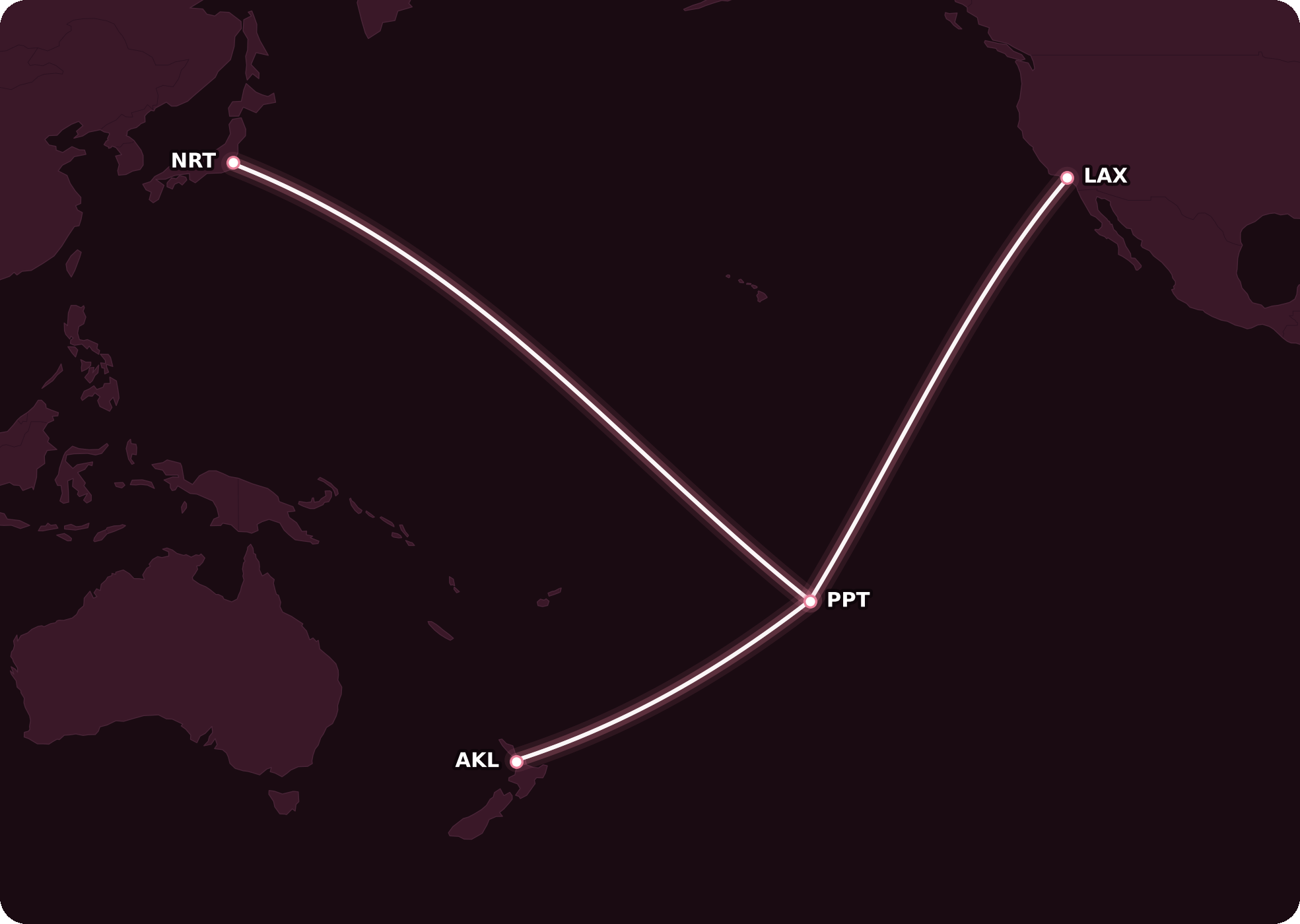 Map for 5 Cool Redemptions with American AAdvantage