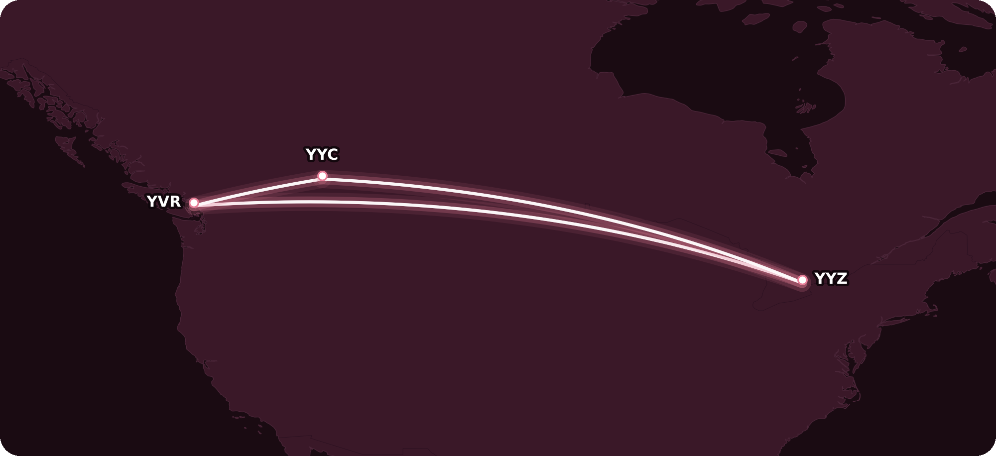 Map for Aeroplan’s Unpublished “One Free Change” Policy