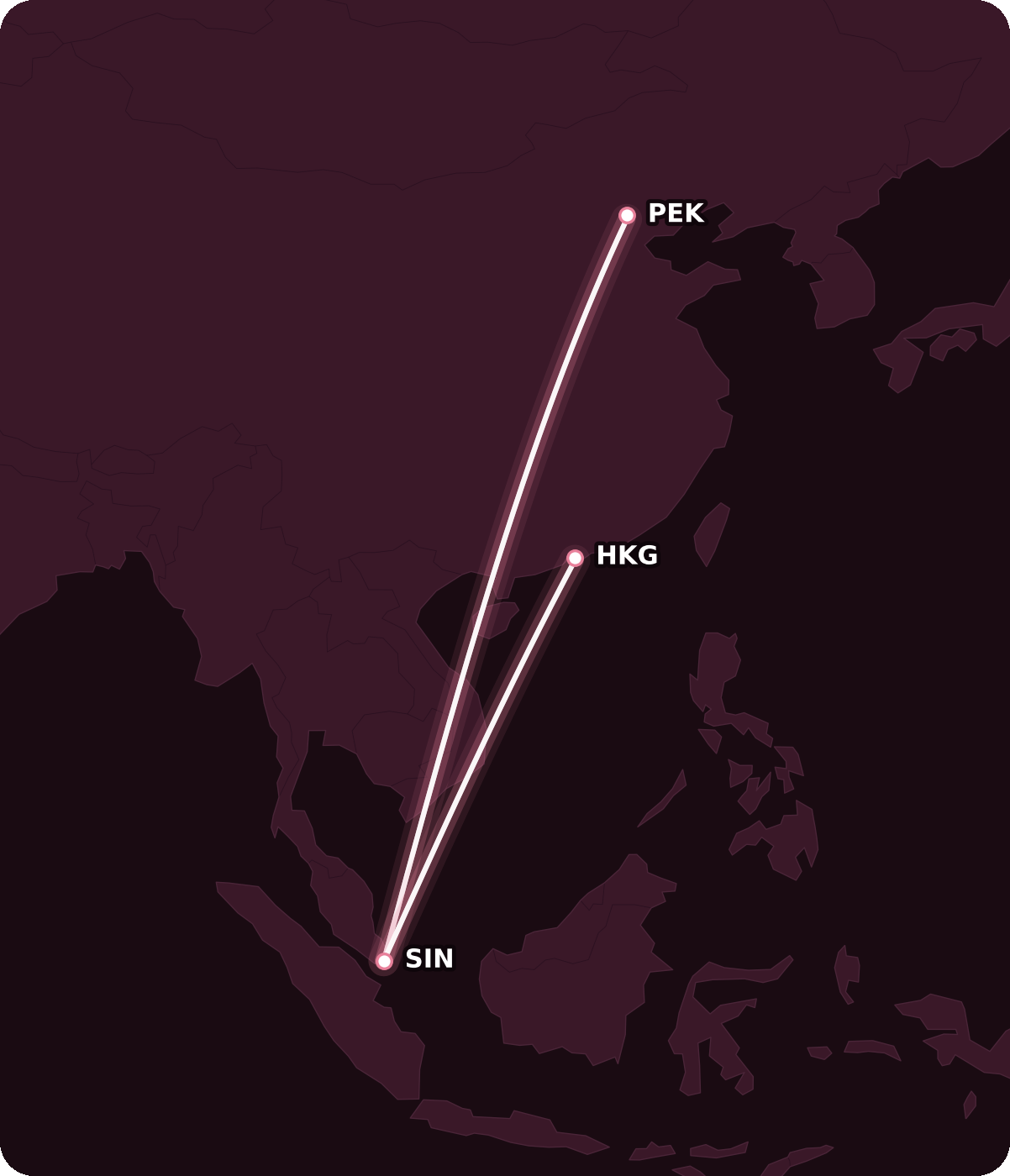 Map for Singapore Airlines Now Bookable on Alaska Mileage Plan!