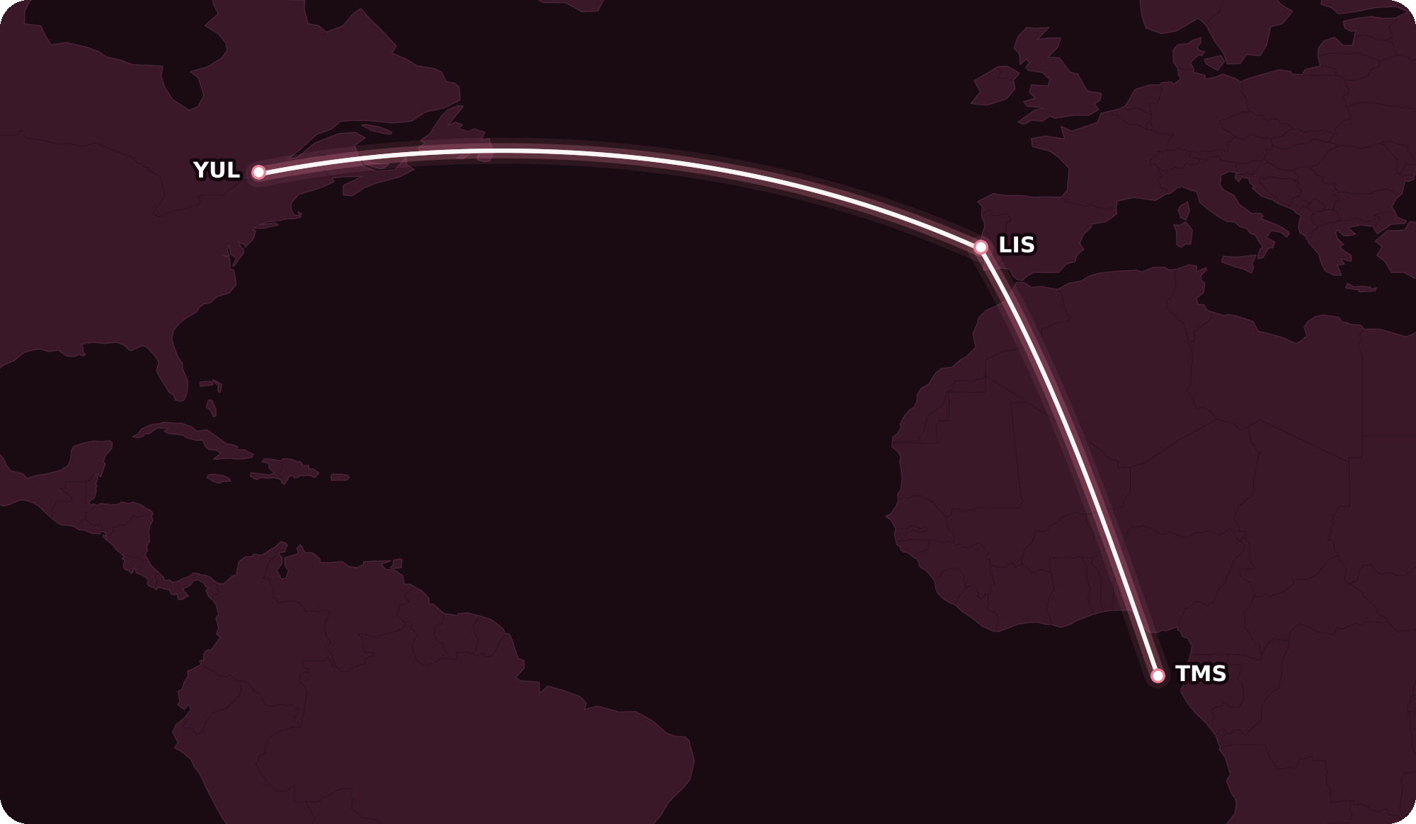 Map for Far-Flung Destinations You Can Reach with Aeroplan Points