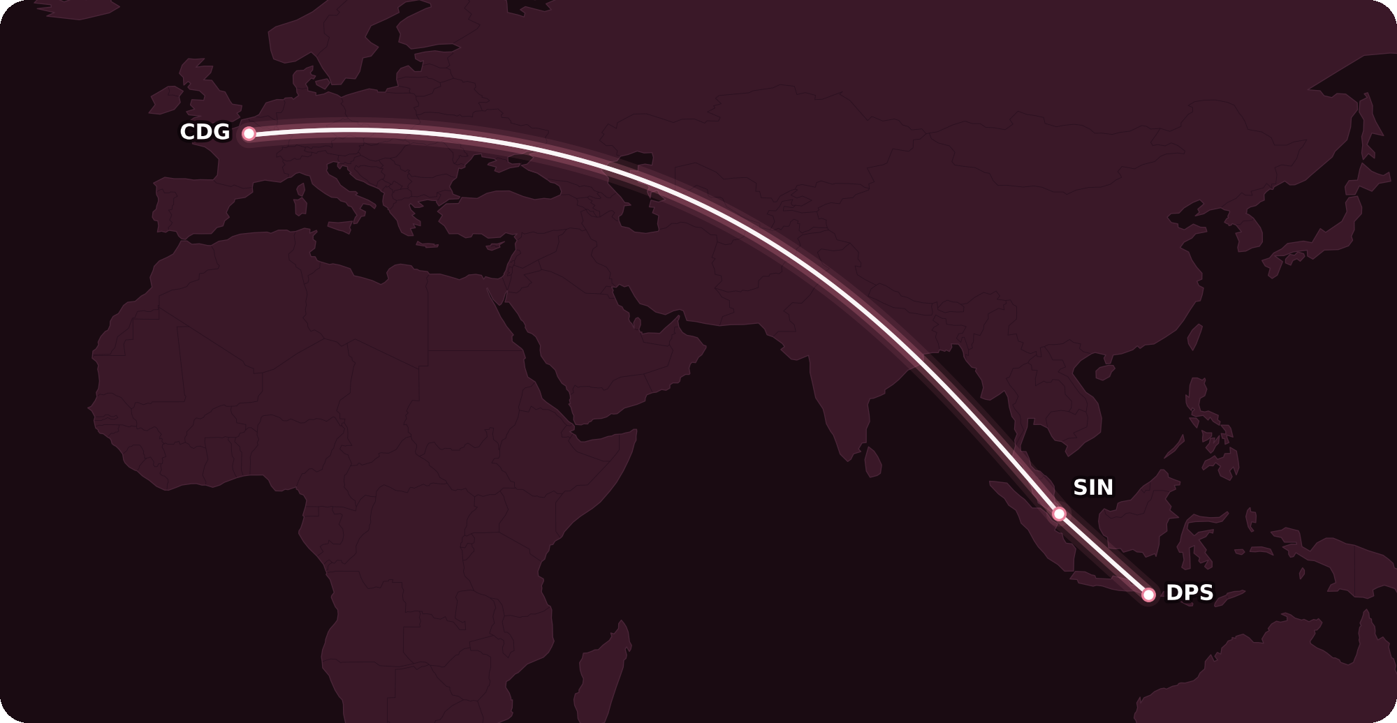 Map for Air France/KLM Flying Blue Adds Free Stopovers