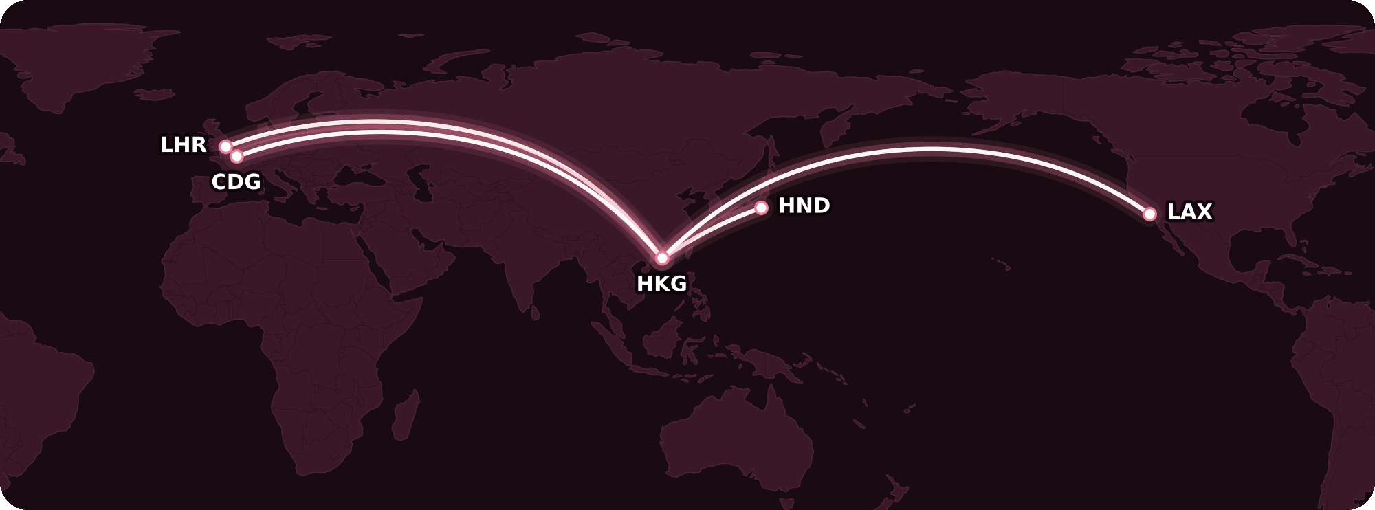 Map for The Complete Guide to Cathay Pacific First Class