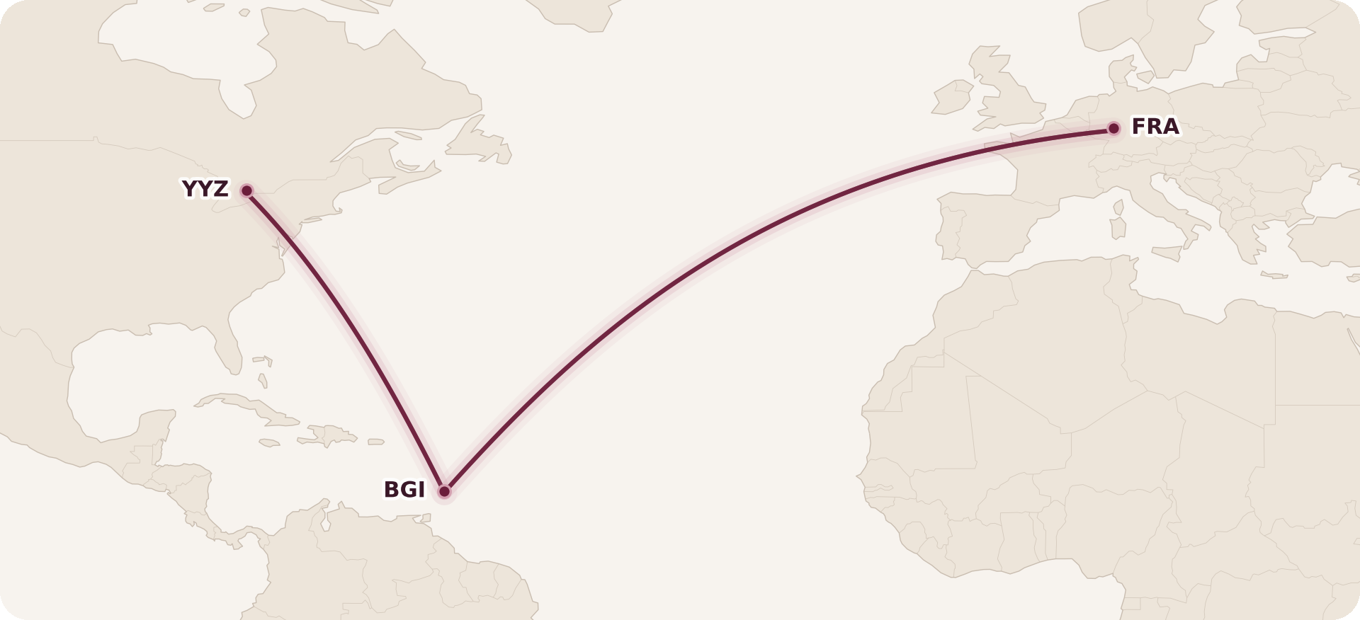 Map for Aeroplan Adds Partnership with Eurowings Discover