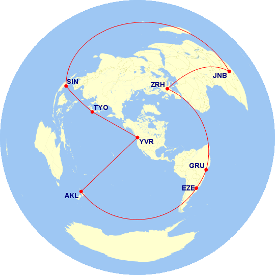 Map for How to Use Great Circle Mapper Like a Pro