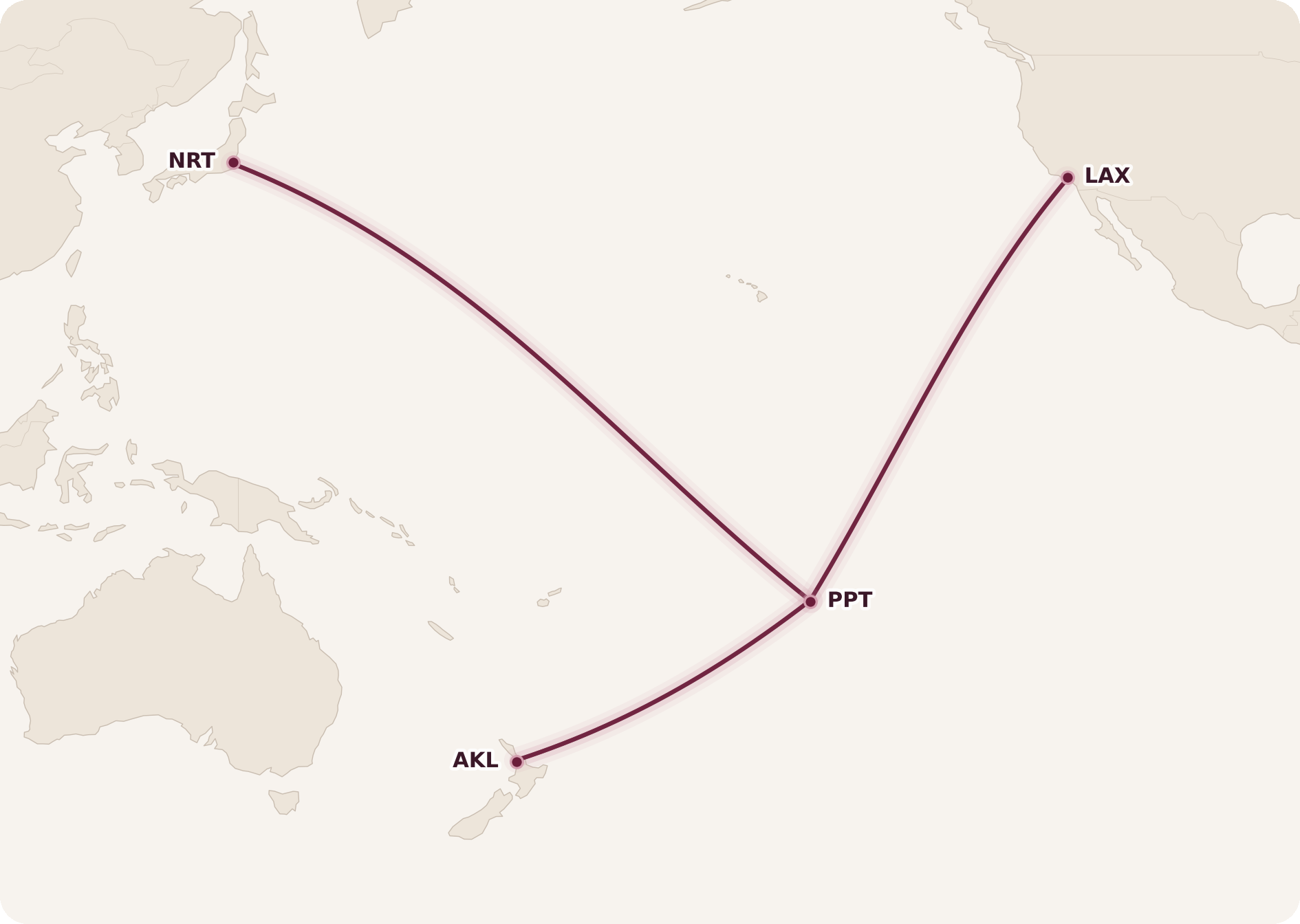 Map for 5 Cool Redemptions with American AAdvantage