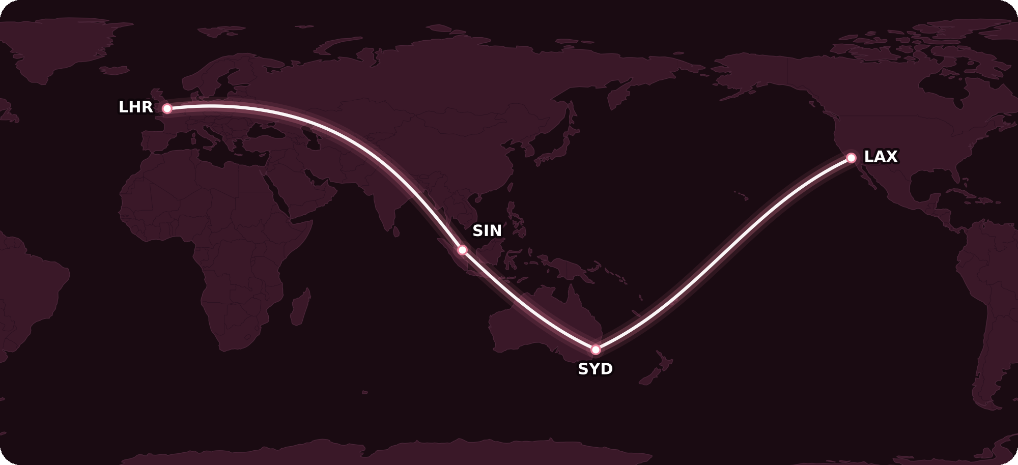Map for The Complete Guide to Qantas First Class