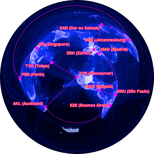 Map for How to Use Great Circle Mapper Like a Pro