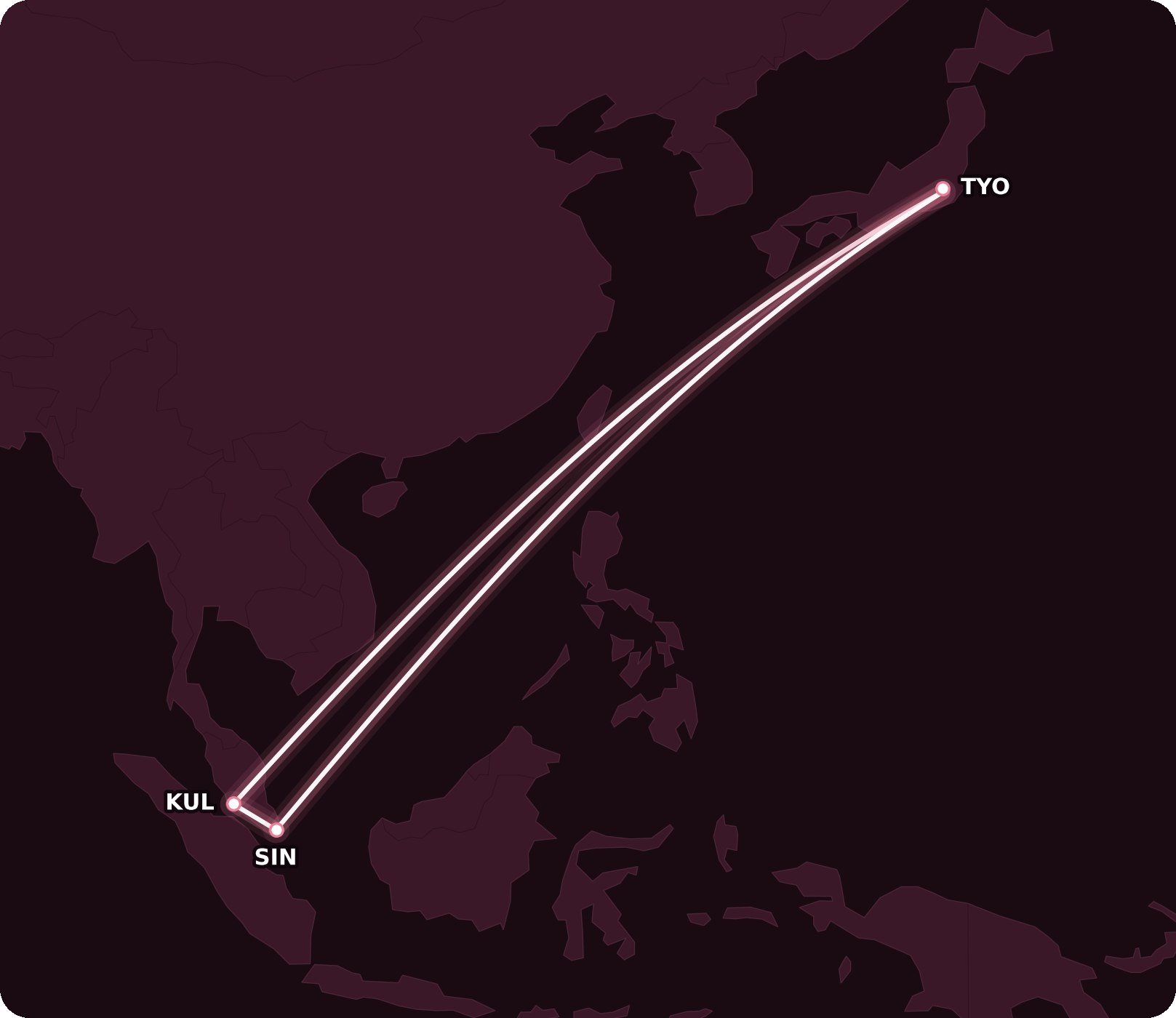Map for Living in a Two-Stop Aeroplan Mini-RTW World
