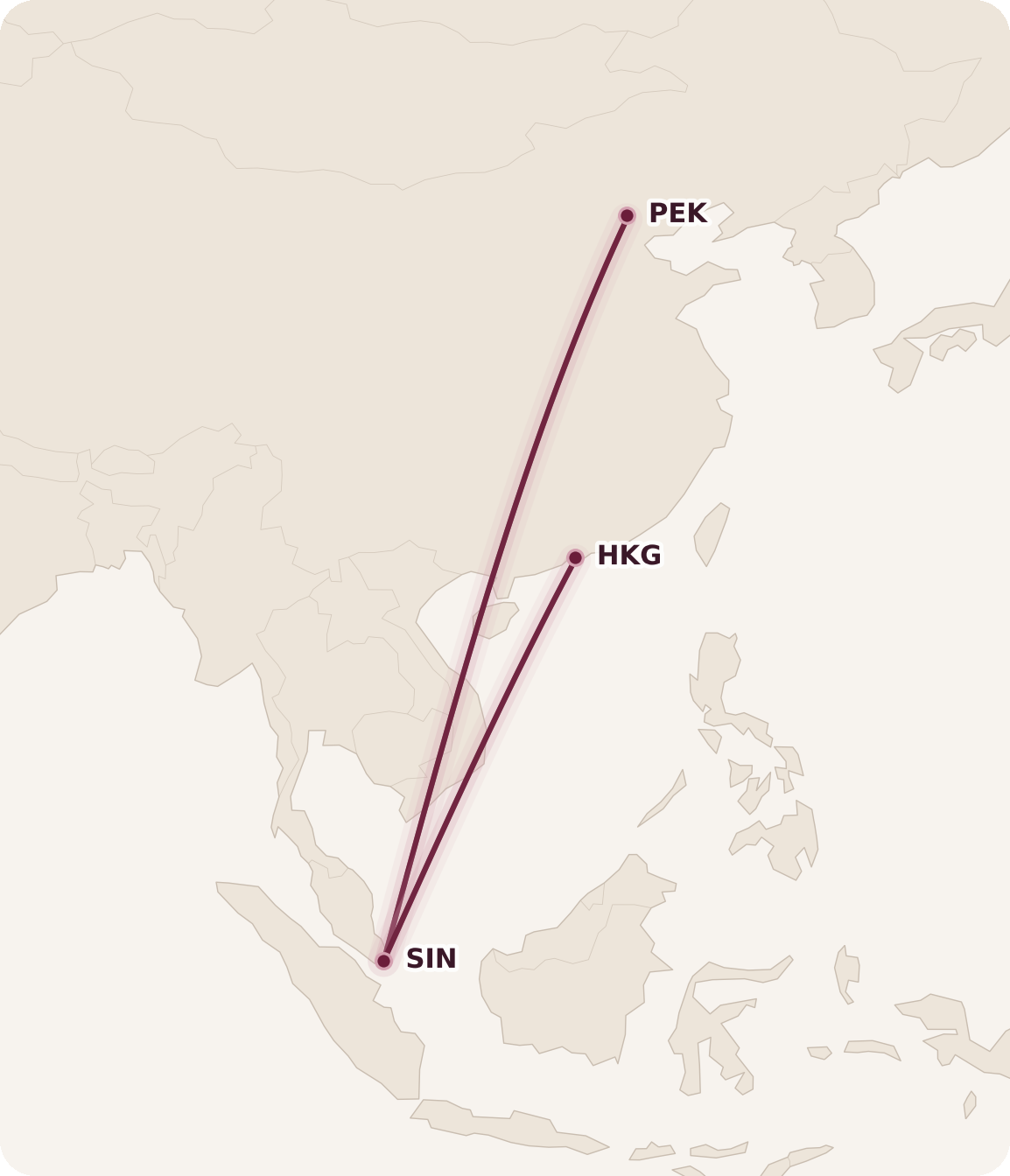 Map for Singapore Airlines Now Bookable on Alaska Mileage Plan!