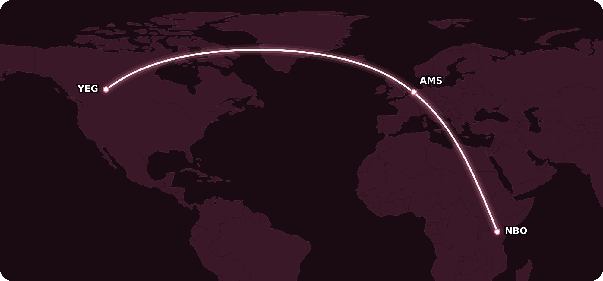 Map for Air France/KLM Flying Blue Adds Free Stopovers