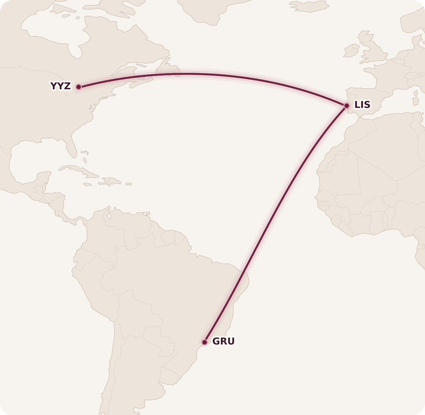 Map for How to Book Complex Trips with Aeroplan