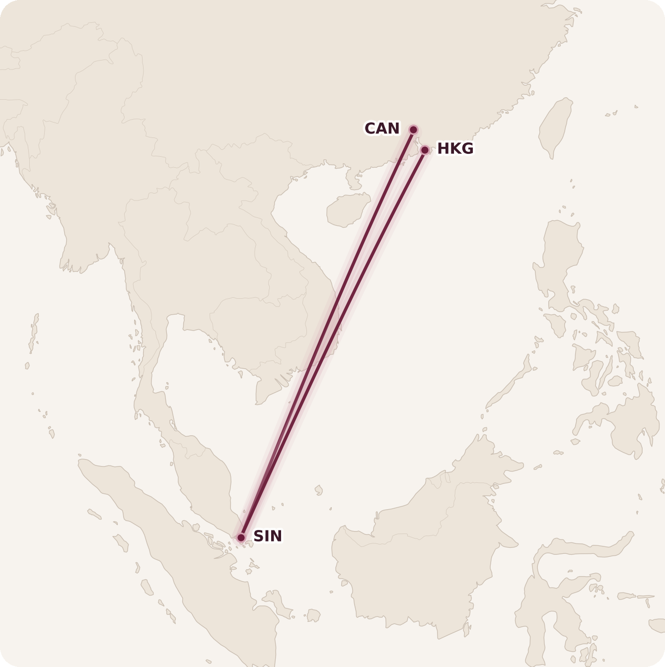 Map for Singapore Airlines Now Bookable on Alaska Mileage Plan!