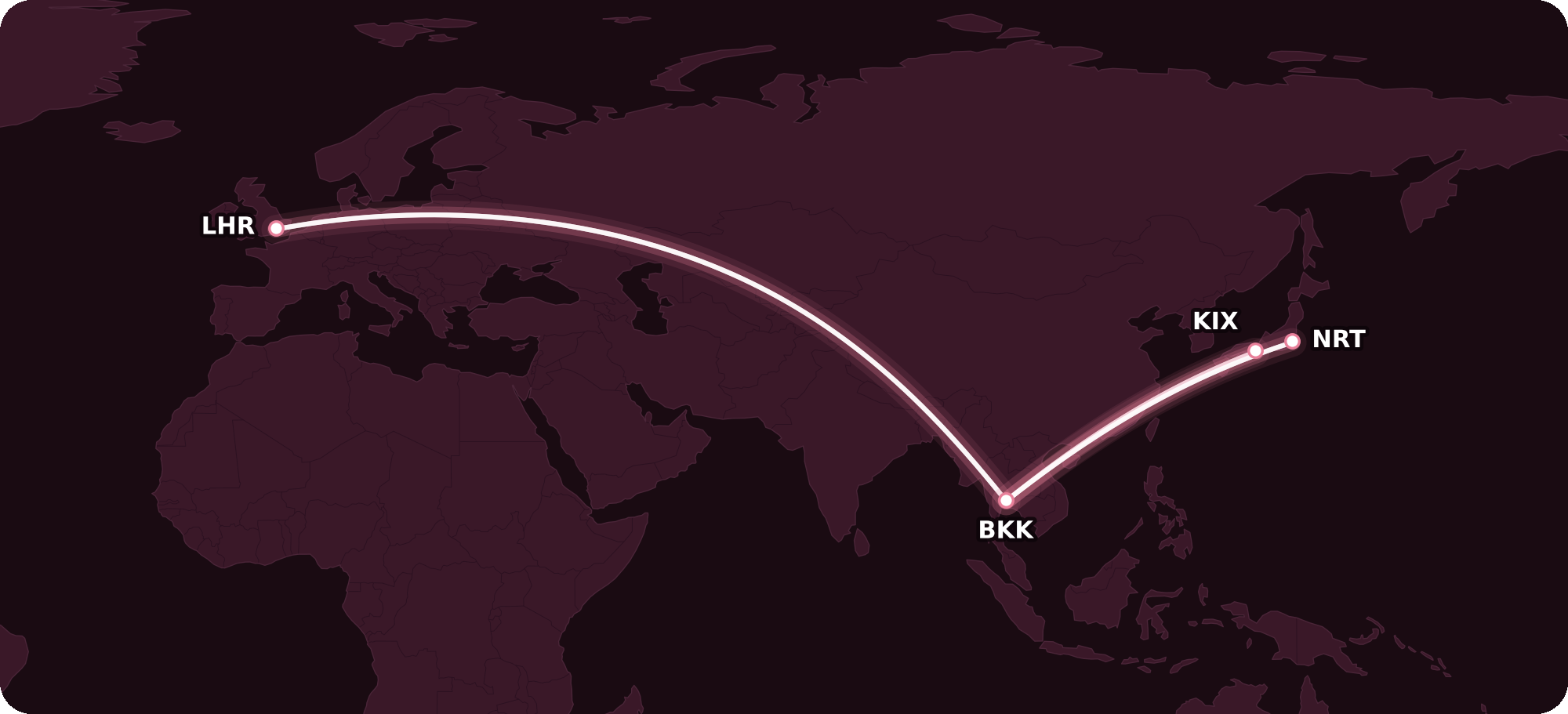 Map for The Complete Guide to Thai Airways First Class