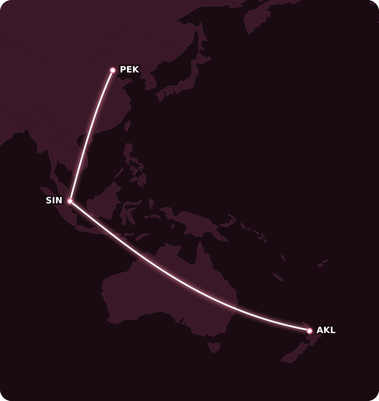 Map for Singapore Airlines Now Bookable on Alaska Mileage Plan!
