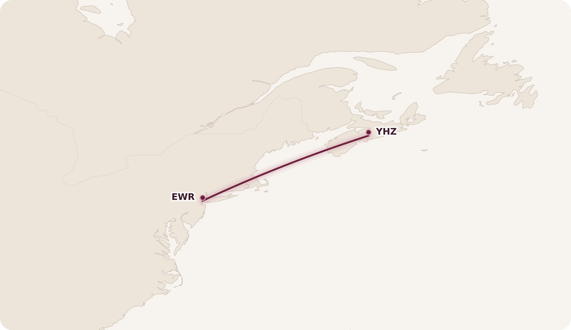 Map for Air Canada Launches New US Routes from Halifax and Vancouver