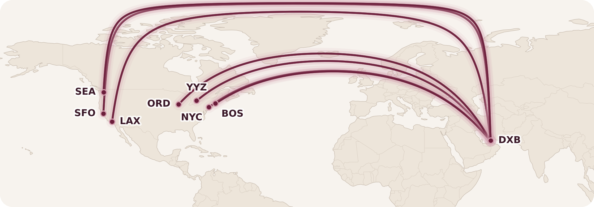 Map for The Complete Guide to Emirates Business Class