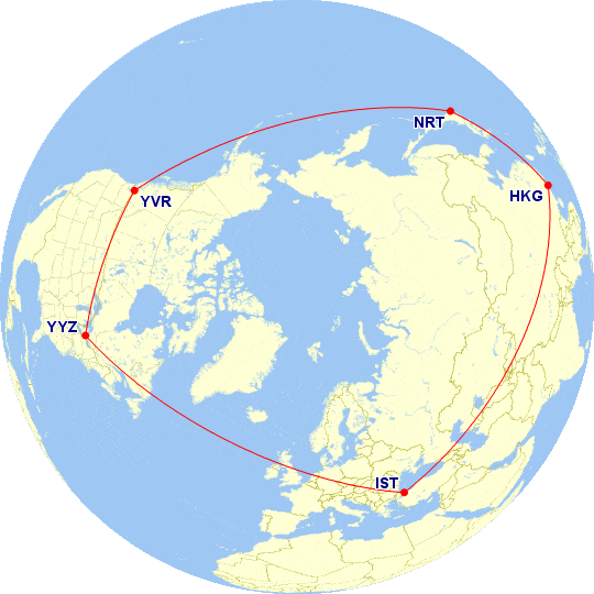 Map for How to Use Great Circle Mapper Like a Pro