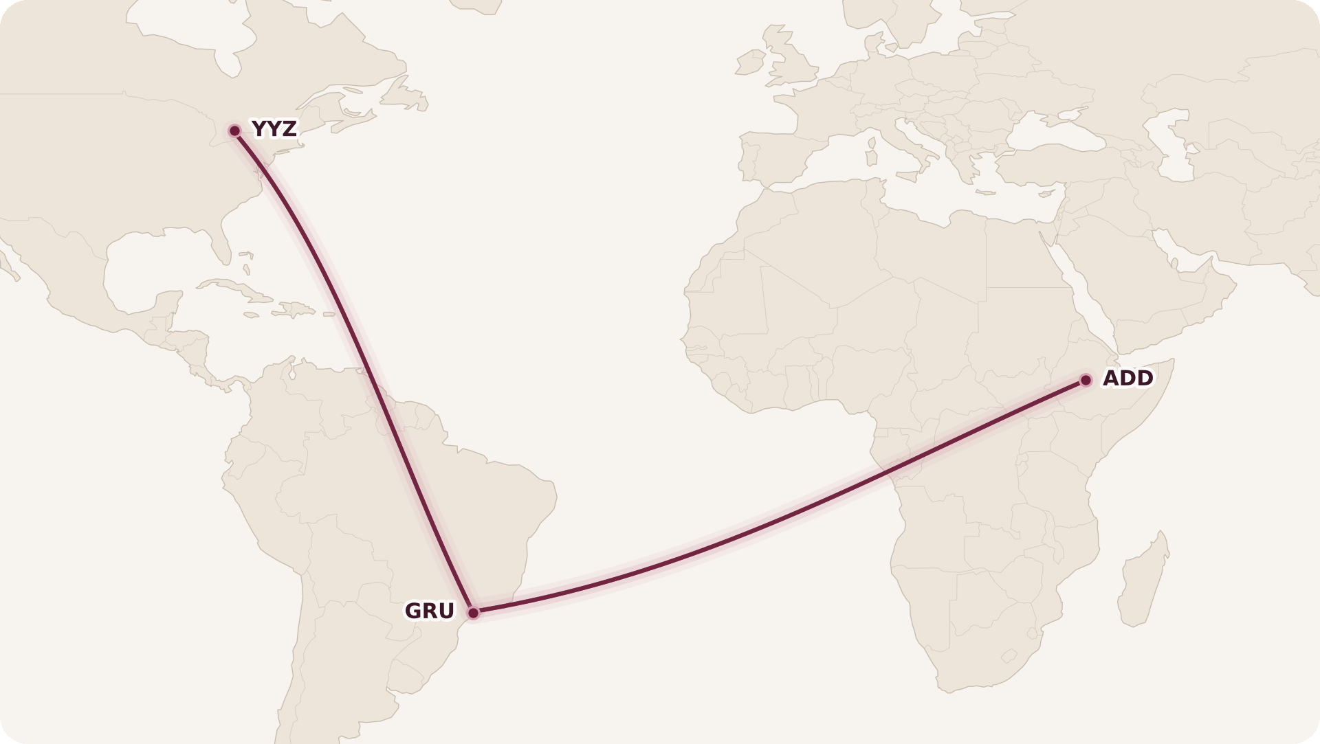 Map for Aeroplan Stopovers Now Bookable Online!