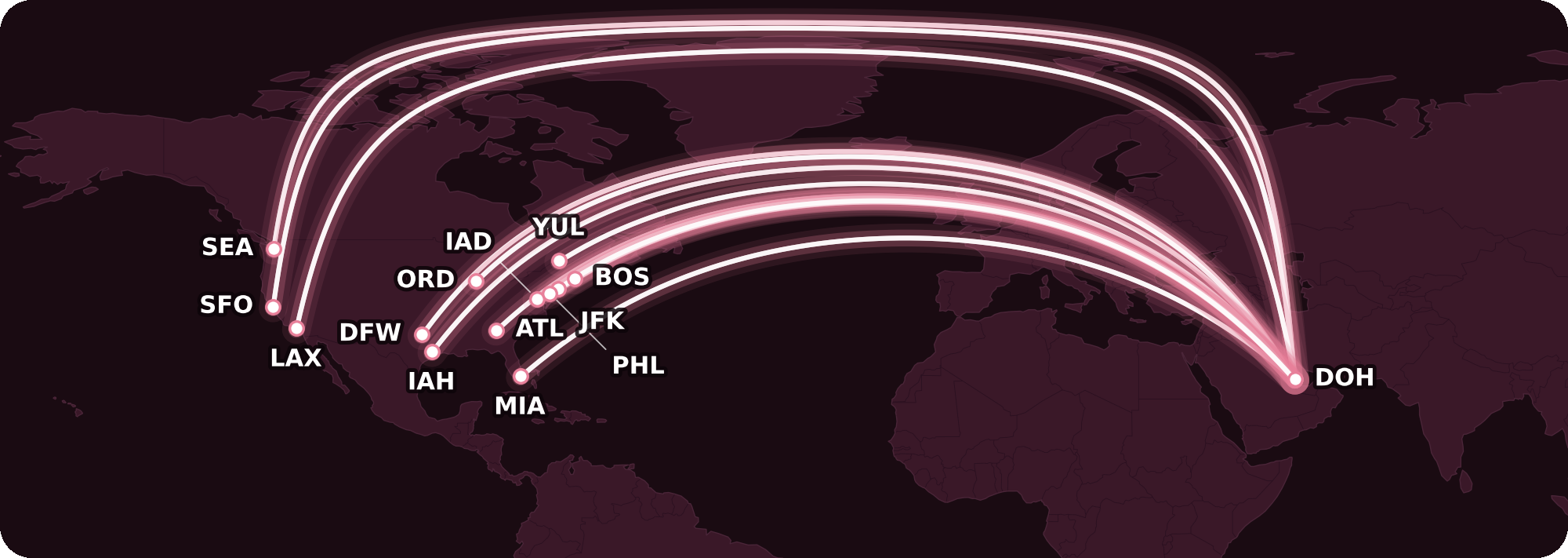 Map for The Complete Guide to Qatar Airways Qsuites
