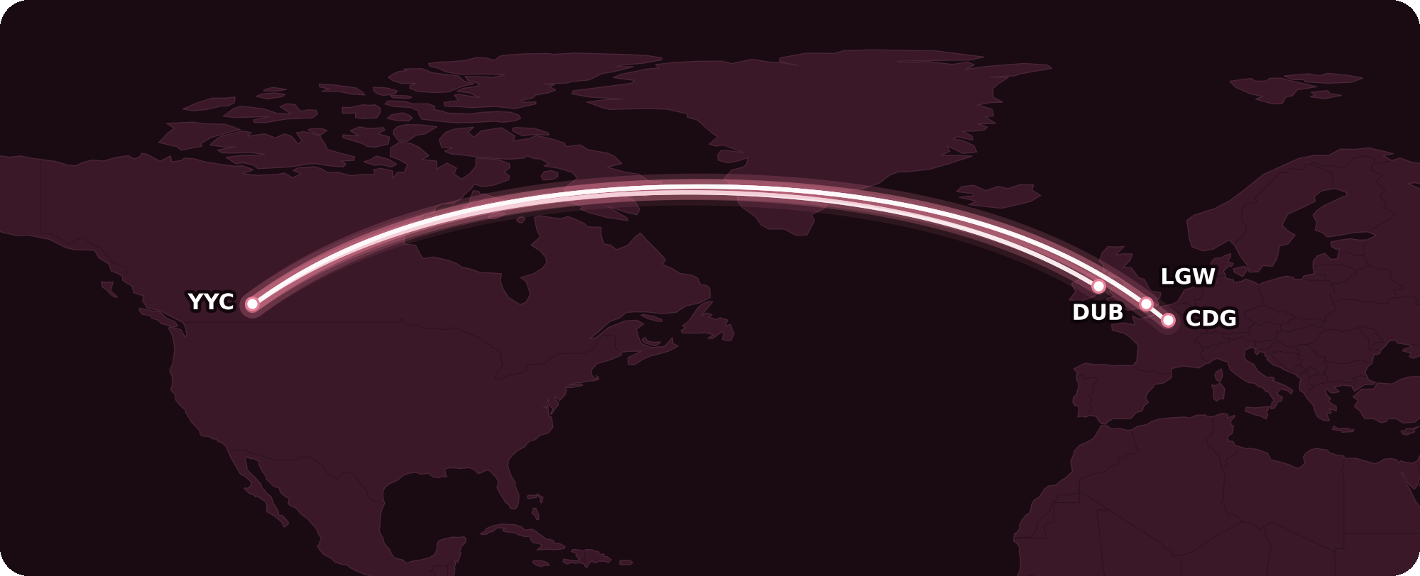 Map for WestJet Announces Boeing 787 Routes to Europe