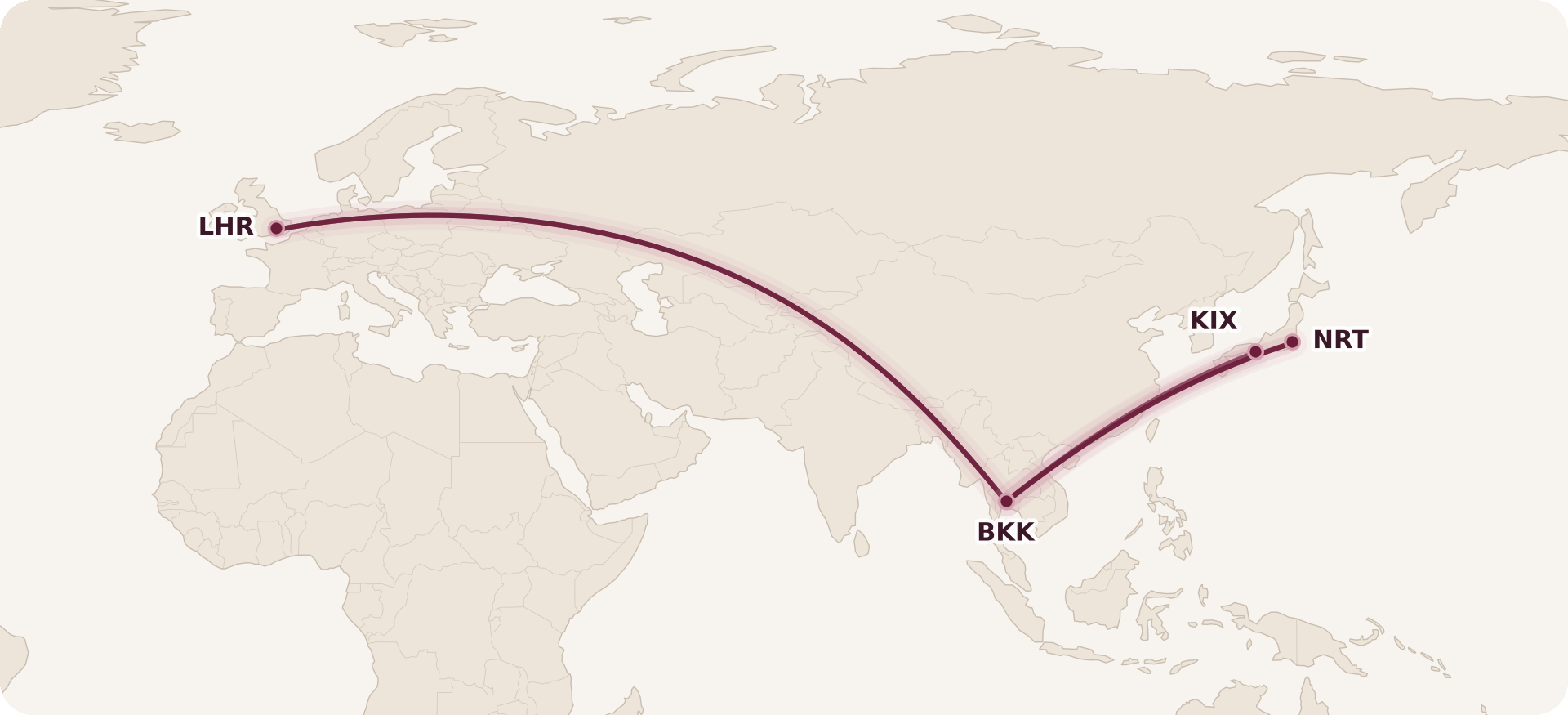 Map for The Complete Guide to Thai Airways First Class