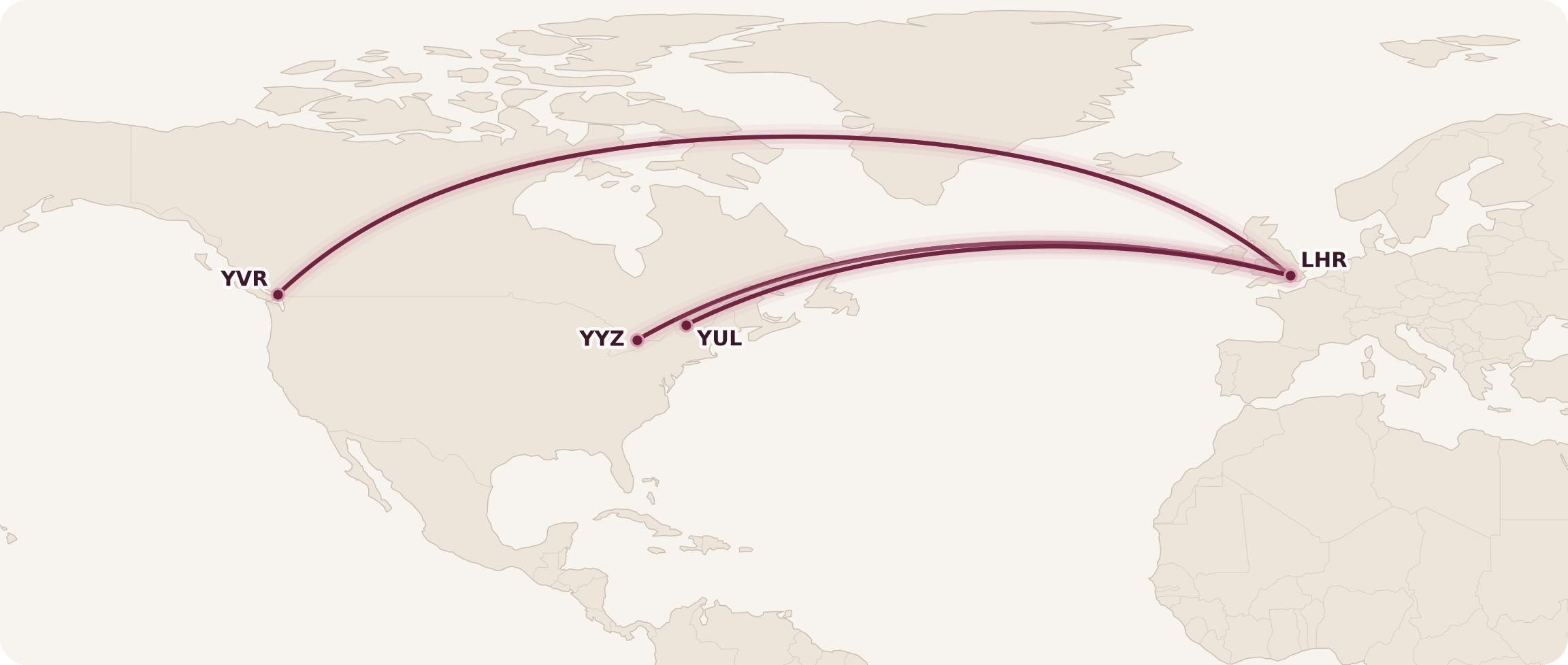 British Airways Business Class Routes from Canada