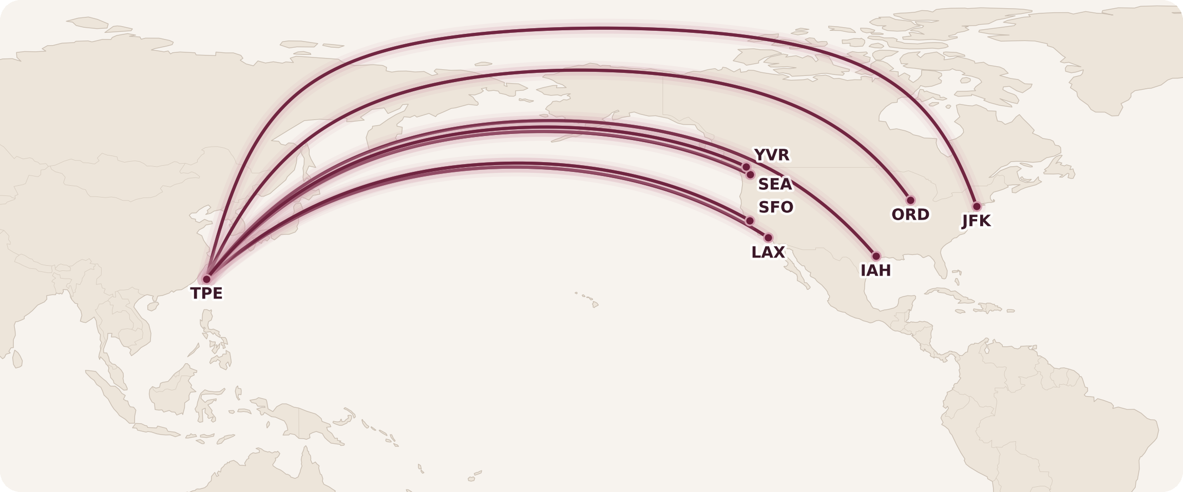 EVA Business Class Routes