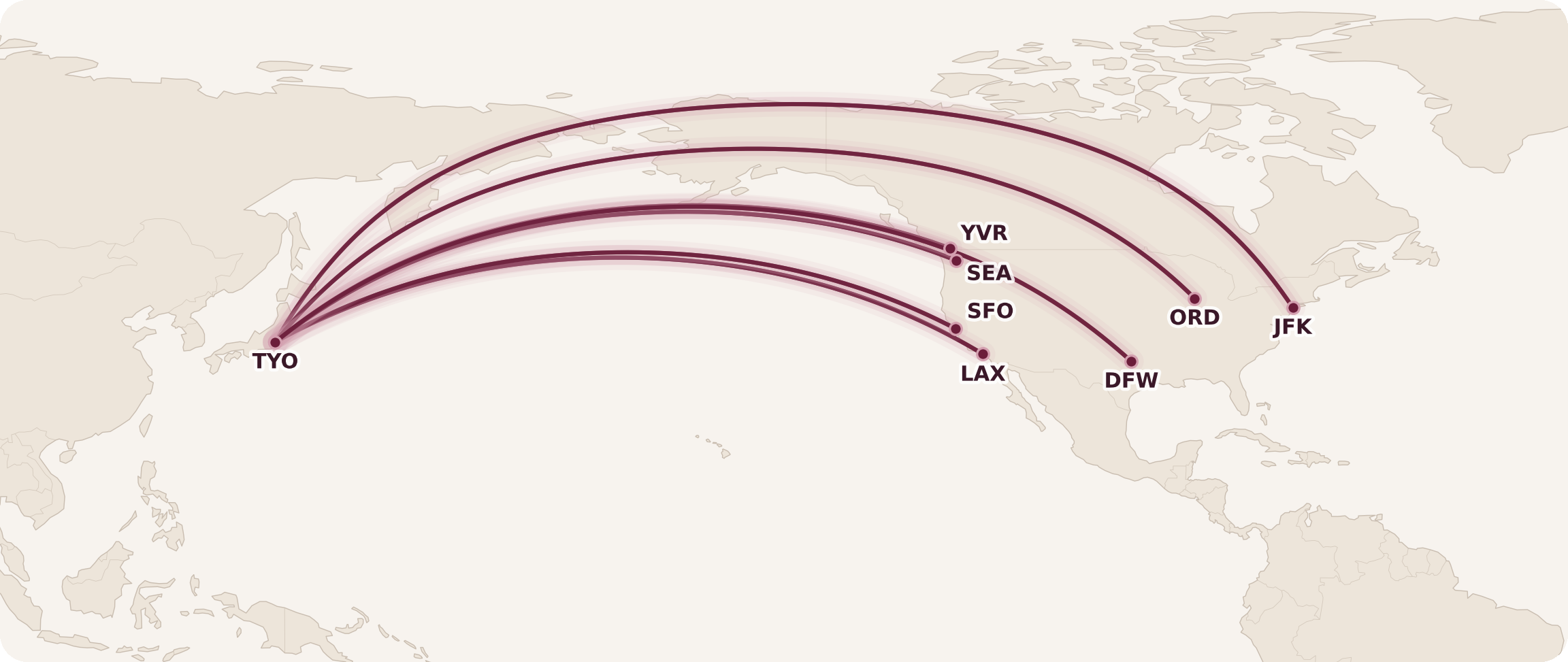 Japan Airlines Business Class Routes