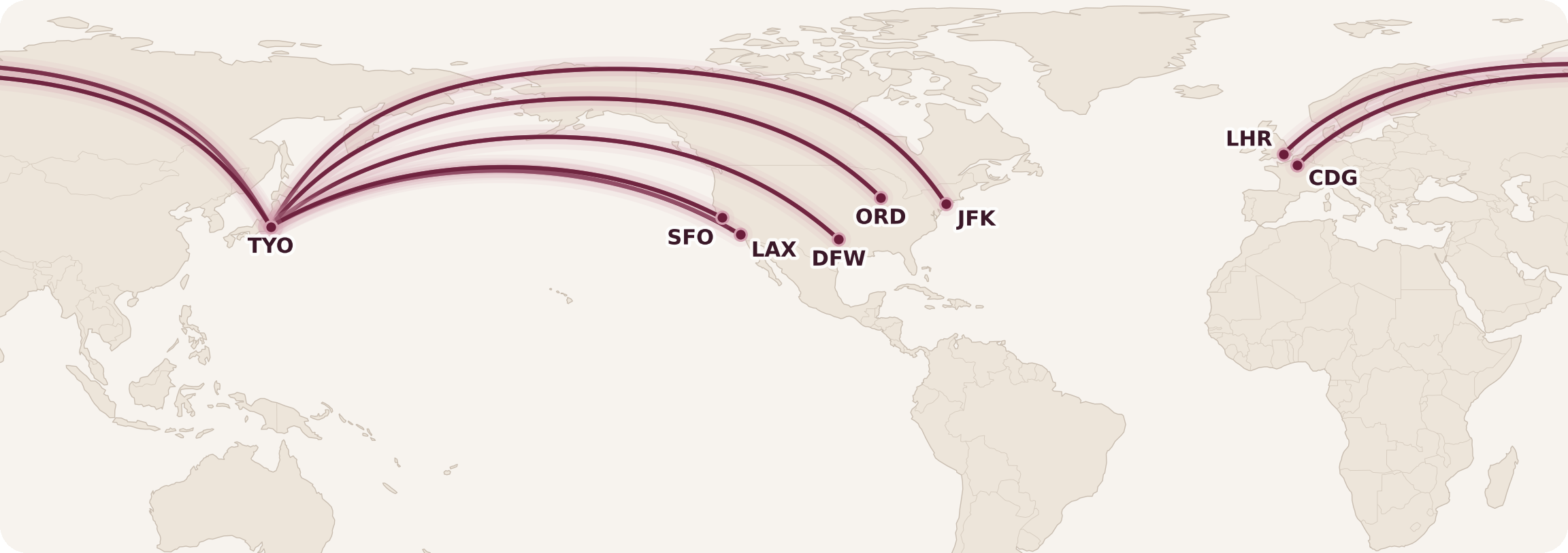 Japan Airlines First Class Routes