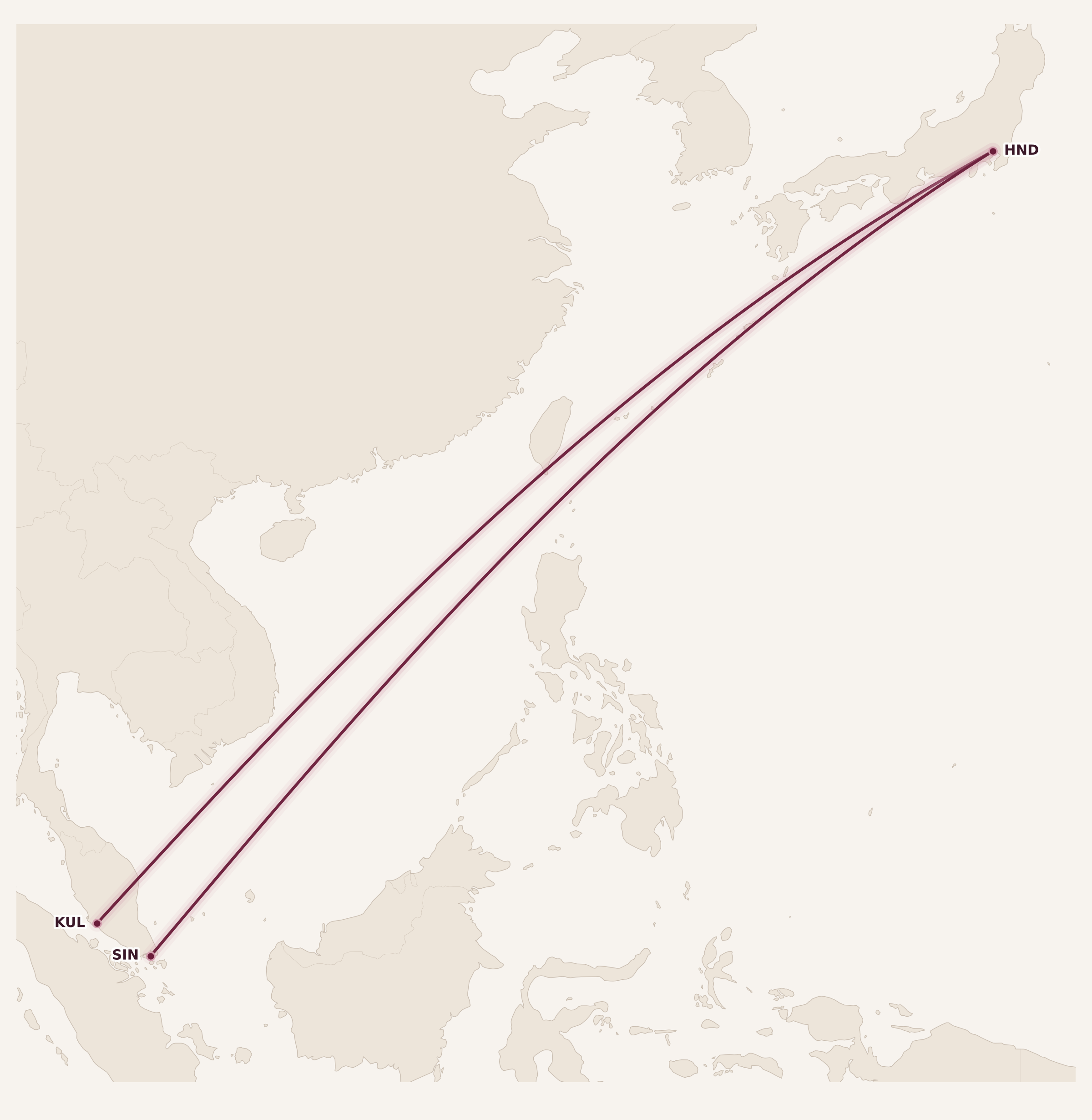 Map for Creative Stopovers with Alaska Mileage Plan