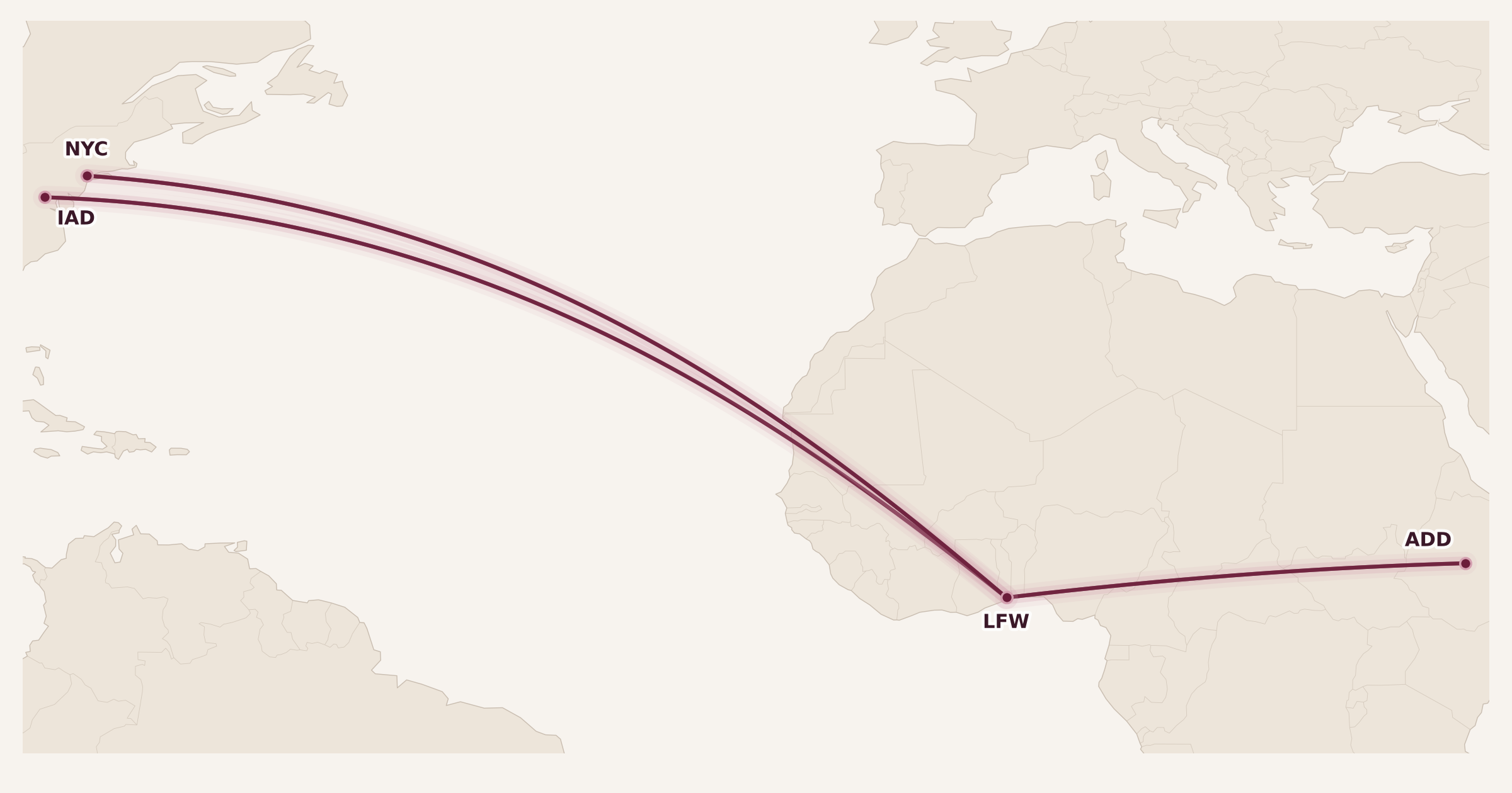 Map for What Are Fifth Freedom Flights?