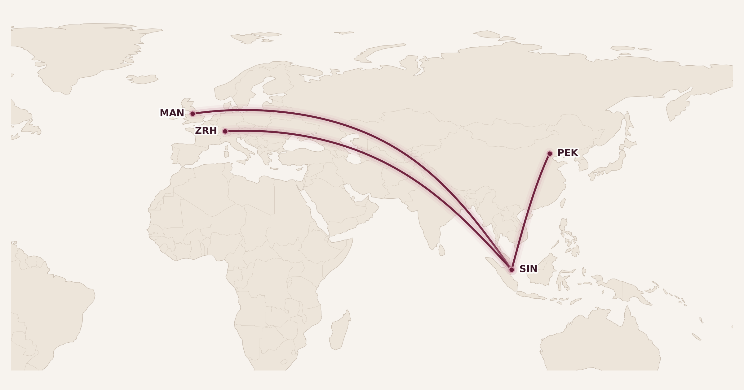 Map for Alaska Mileage Plan Cuts Intra-Asia Stopovers