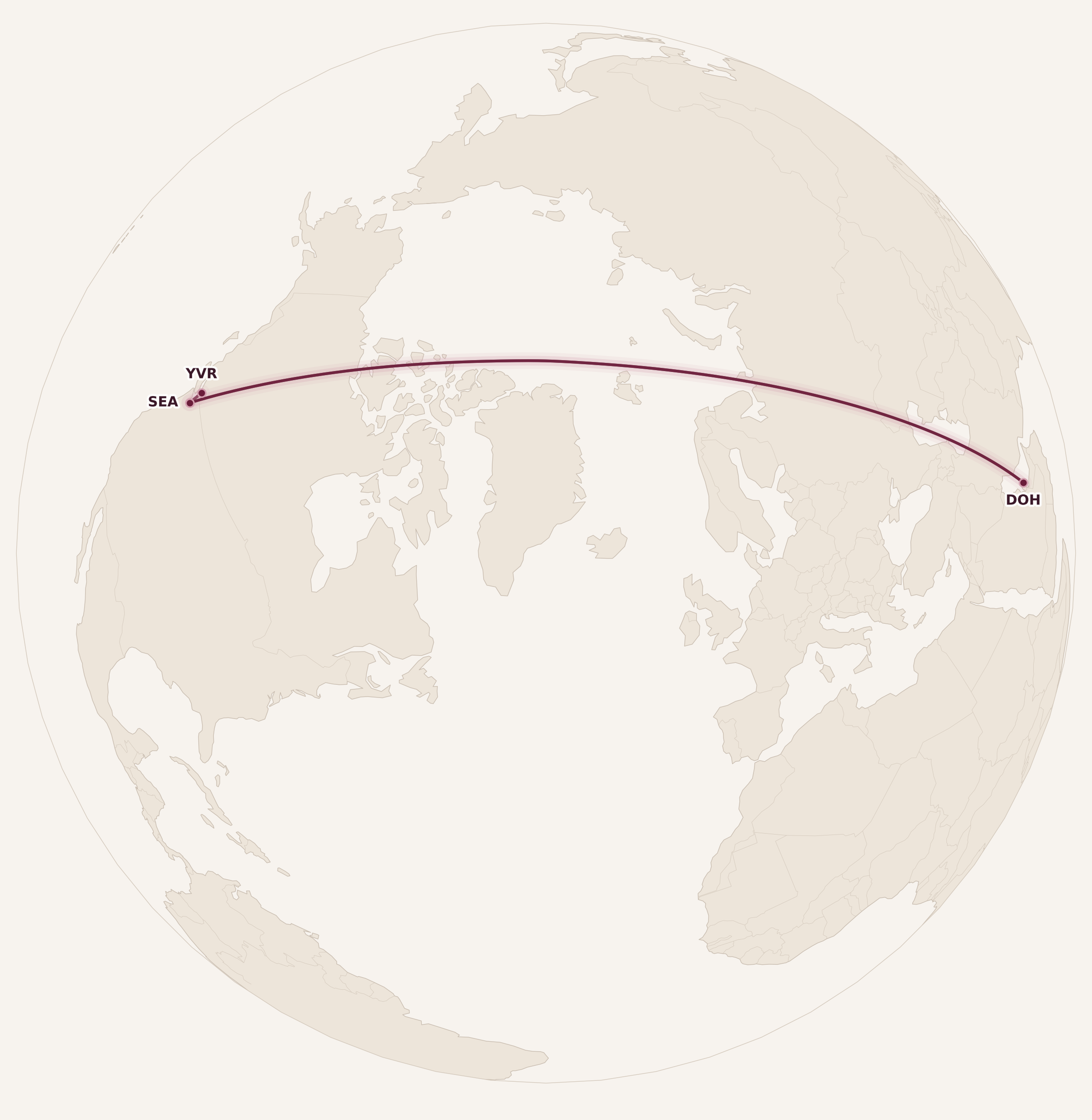 Map for RBC Avion Chart: Book One-Way Flights Starting at 7,500 Points