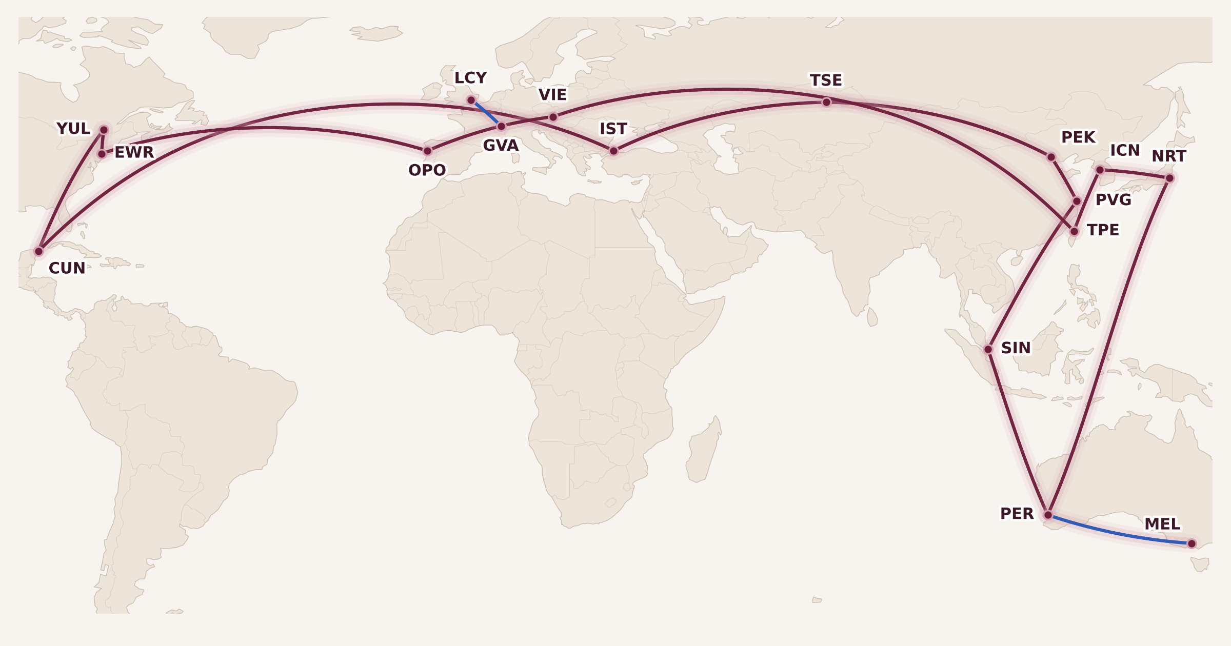 Map for Analyzing My Next Big Aeroplan Mini-RTW